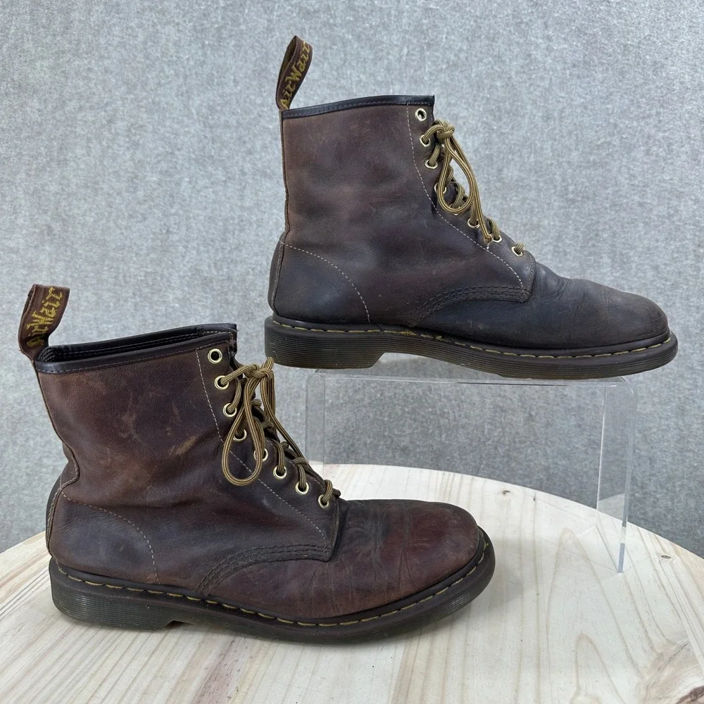 Dr. Martens 1460 Crazy Horse Leather Boots Mens 11 Brown Distressed 8-Eye